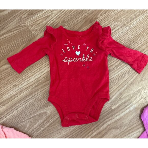 Baby Girls Long & Short Sleeve Bodysuit Set Rococo Child of Mine Carters NB-3M - Picture 3 of 10